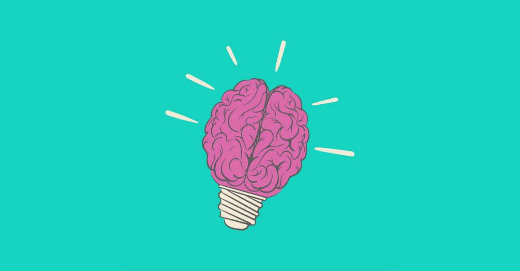 picture of a brain lightbulb, brain dump, cartoon brain